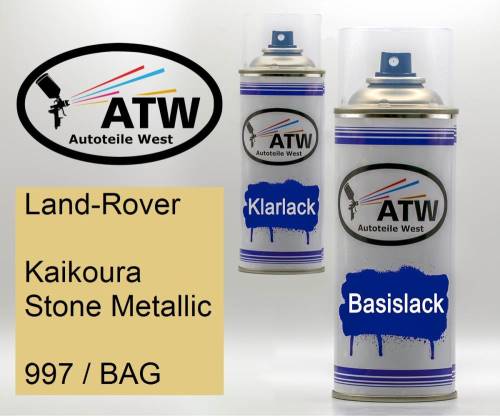 Land-Rover, Kaikoura Stone Metallic, 997 / BAG: 400ml Sprühdose + 400ml Klarlack - Set, von ATW Autoteile West.